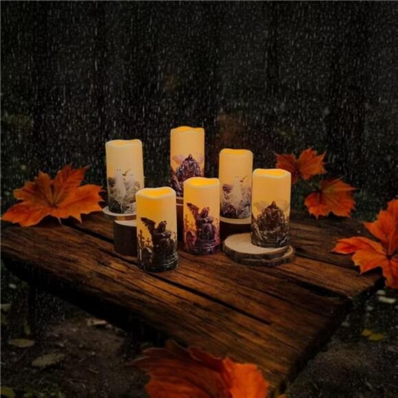 Gothic Style Weatherproof Fall Halloween Decorations LED Flameless Candles - Picture 5 of 8